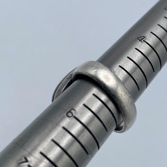 Unisex Sterling Silver 925 Oval Shape Hematite Black Stone Ring Size 5.5 - Picture 4 of 5